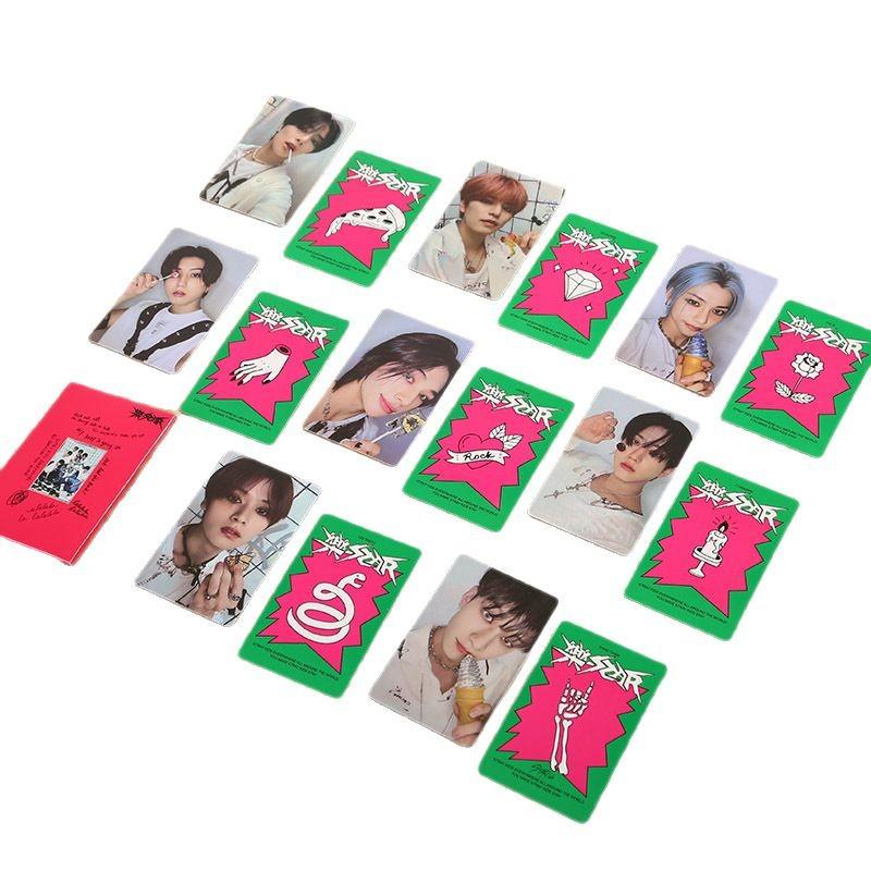 Skzoo Stray Kids Rock Star Album Same Style Photocards Hyunjin Han Idol Collectible Lomo Cards Fan Merch For Fans Collection Kid Friendly Entertaining