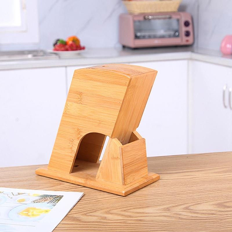 Natural Bamboos Cutter Holders And Kitchen Tool Organizers Space Saving Design Stand Rack For Safe Utensils Storage