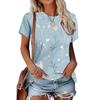 Women's Flower Print Versatile Top Casual Loose Short Sleeve Comfortable T-Shirts Women’s