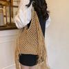 Yogodlns Fashion Long Tassel Shoulder Bag Thread Woven Women's Bag New Hollowed Out Handbag Summer Beach Vacation Bag