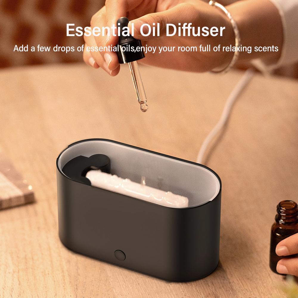 Aroma Humidifier Ultrasonic Fragrance Diffuser Colorful Flame Essential Oil Diffuser Desktop Air Humidifier for Home Bedroom