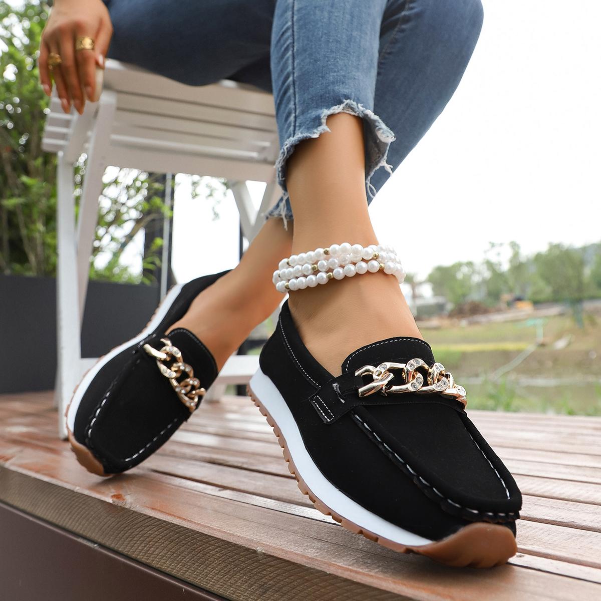 

Fashion Women Sneakers Round Toe Solid Soft Sole Flat Loafers Spring Autumn New Fashion Sneakers Casual Slip on Shoes for Women 43 коричневый