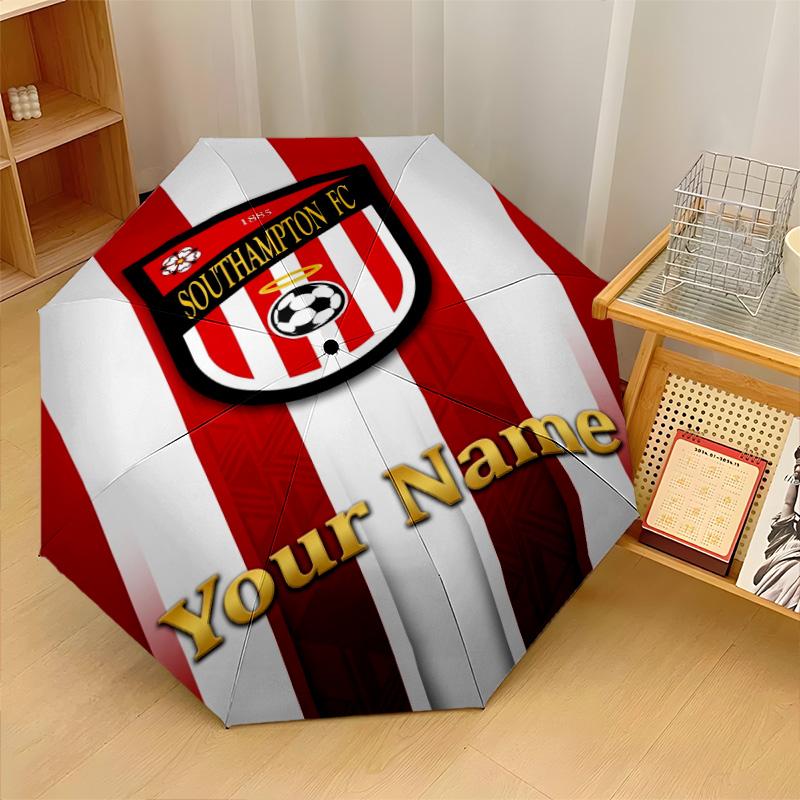 Southampton FC Automatic 3‑Fold Umbrella 8‑Rib Windproof Folding Umbrella Sun Rain Protection For Outdoor Travel Daily Use