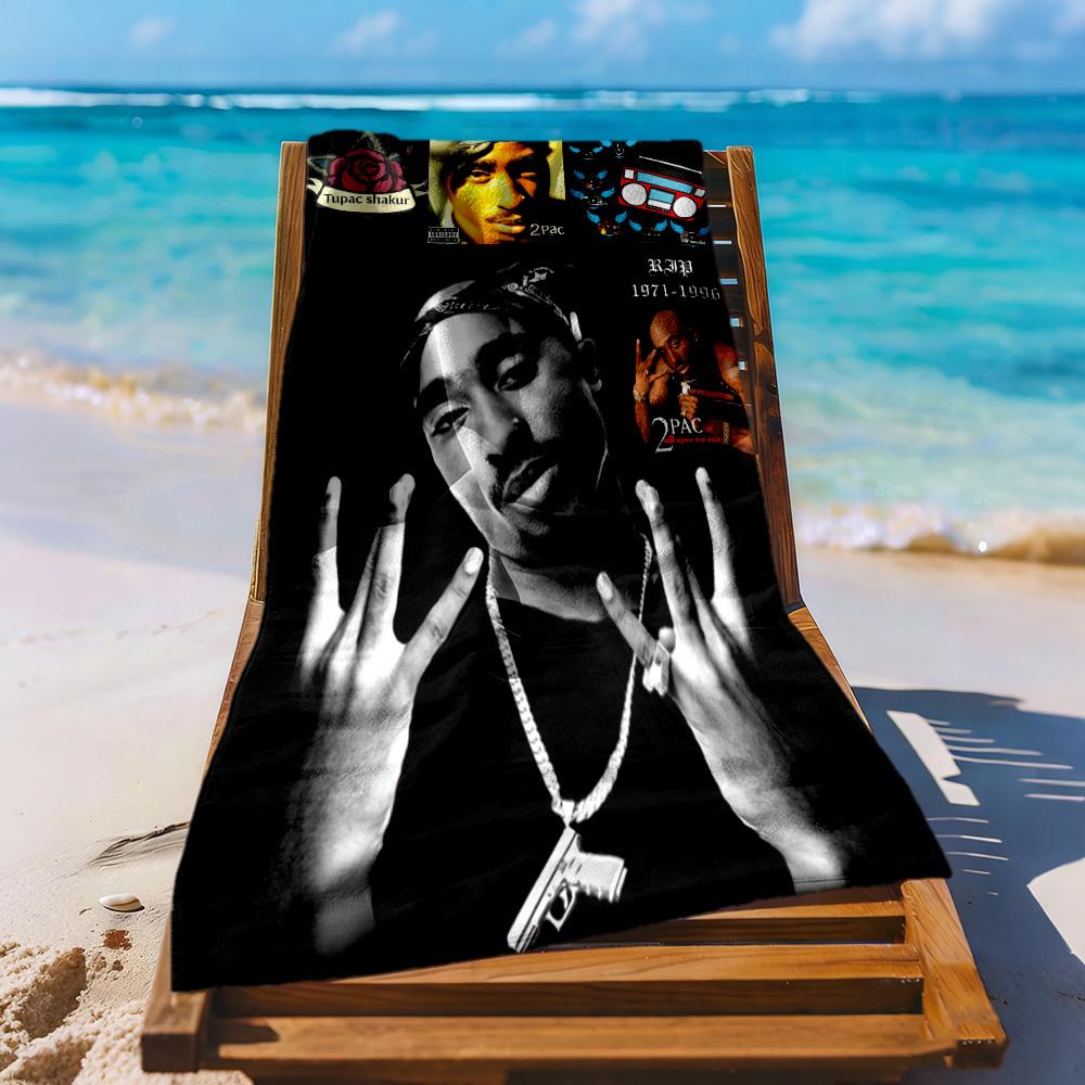 2pac Motiv Strandtuch Weich Langlebig Schnelltrocknend Bequem Leicht Geeignet für Sport, Reisen, Schwimmen, Yoga, Badezimmer, Strand und Pool