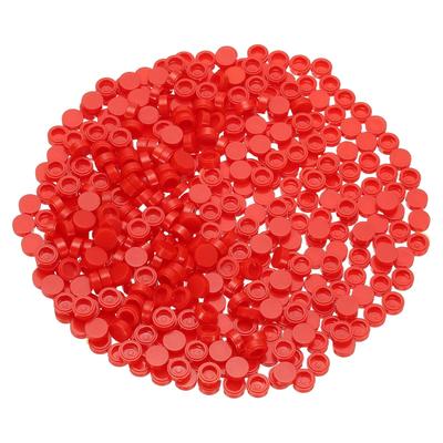 PATIKIL 455pcs Bulk 1x1 Round Dark Red Classic Tiles, Smooth Surface Mini Building Blocks Accessories for Building Floors, Walls, Mosaics, and Pixel