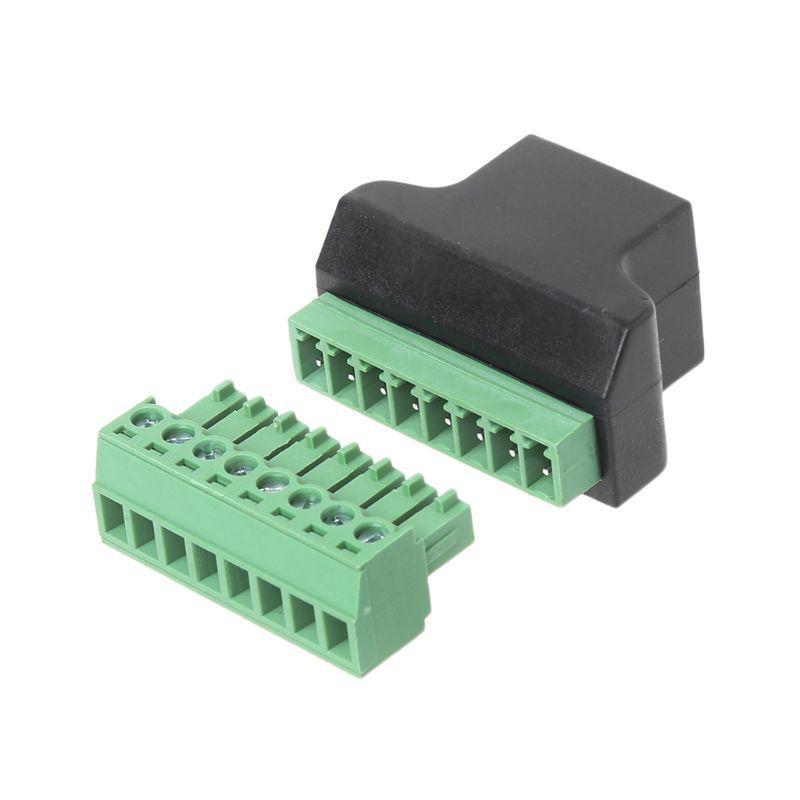 RJ45 Female To Screw Terminal 8 Pin Connector Ethernet Cable Extender Adapter