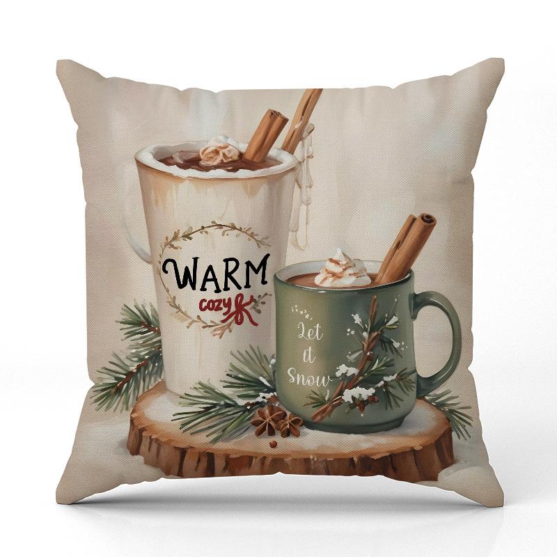 

Новая наволочка с рождественским принтом, наволочка из льна, праздничное украшение комнаты, дивана, подушка