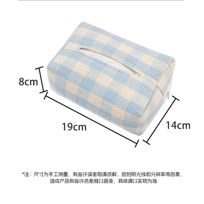 Simple Plaid Hanging Car Tissue Box Dual Use For Car And Home