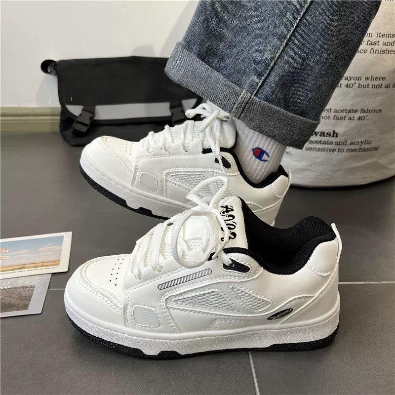 Guochao INS Suede Patchwork Retro Men's Ulzzang Lightweight Trendy Skate Shoes