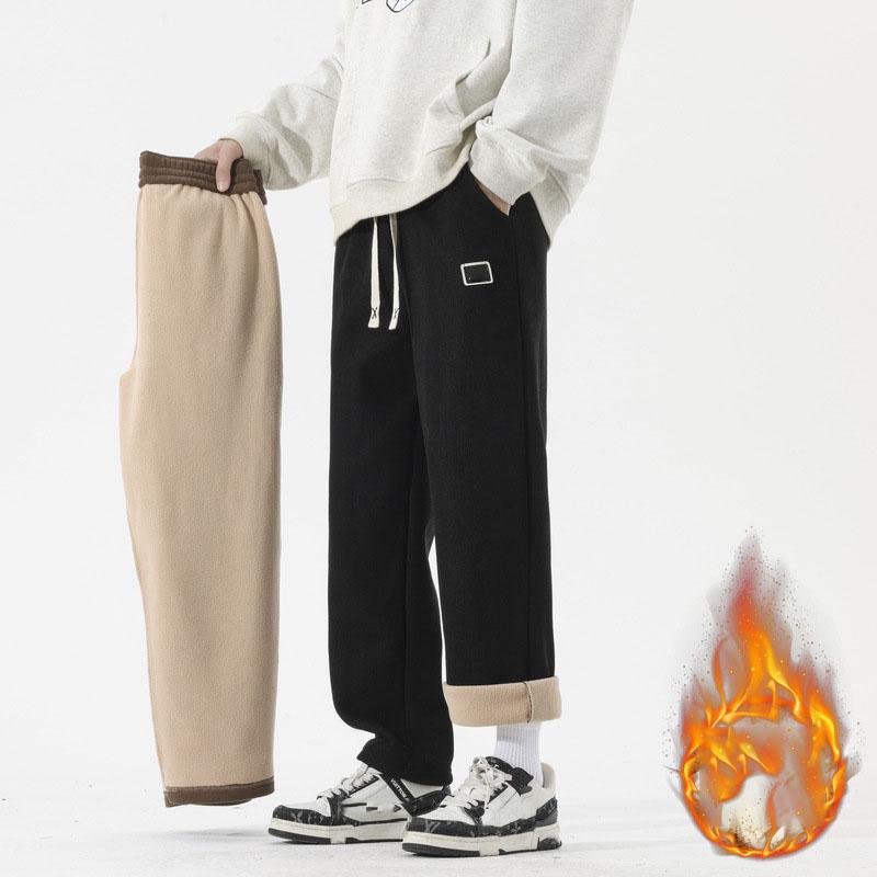Winter Cord Sweatwear Herren Plüsch Dickes Fleece Sweatpant Lammwolle Thermohose Freizeithose Winddicht Warme Baumwollhose