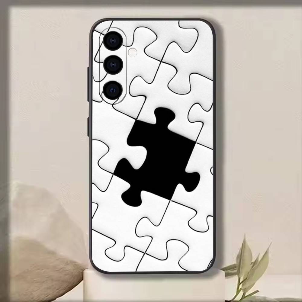 Kreatives Puzzle Handyhülle Schwarzes Silikon Weich Für Samsung Galaxy A73,A72,A71,A70,A53,A52,A51