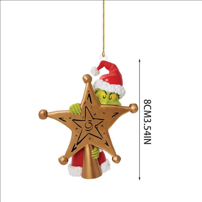 18X Merry Christmas Grinch Ornament Xmas Tree Hanging Figure Decoration Pendants