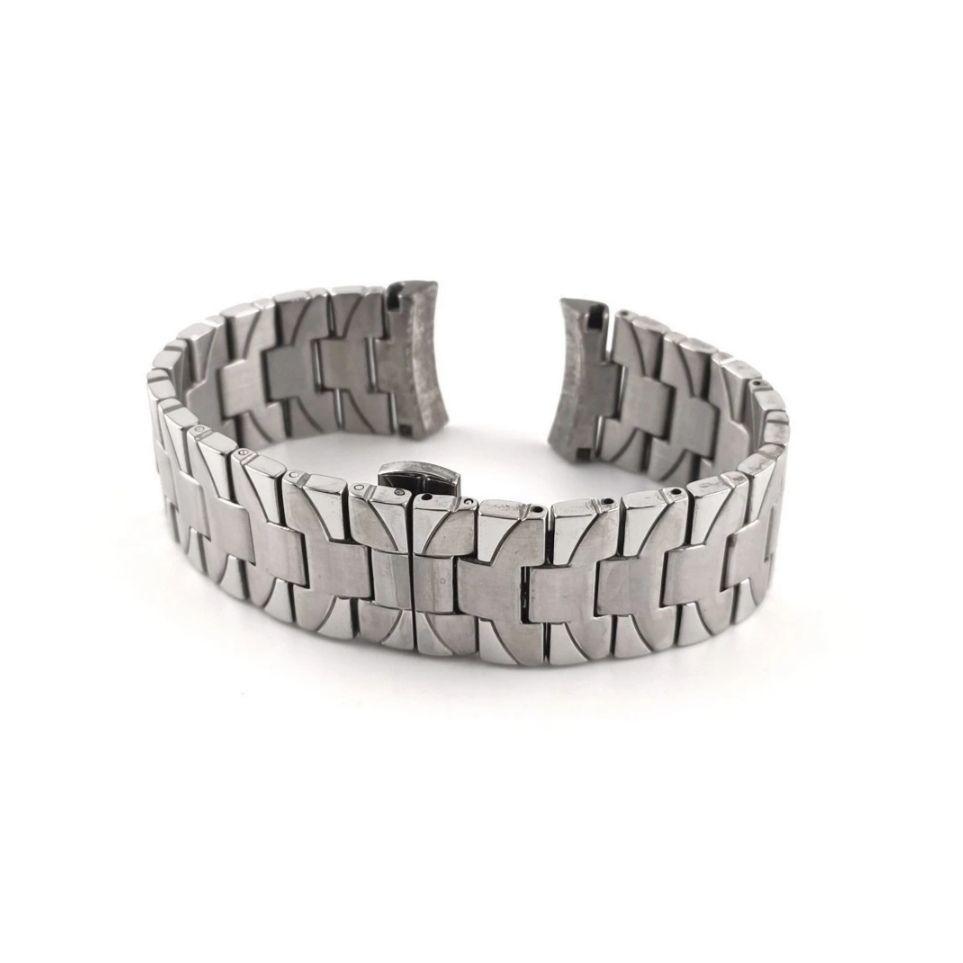 Used 22mm Matte x Polished Watch Repair Replacement External Product Bracelet Silver Double Opening Buckle [Compatible with] Panerai Luminor 40mm