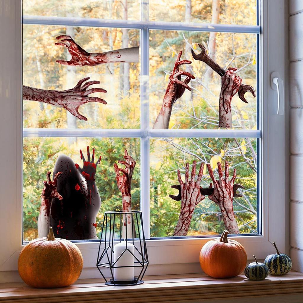 Halloween Wall Stickers, Female Blood Jewelry, Bedroom Flat Stickers Dimensional Wall Sticker Window Decorative Sticker