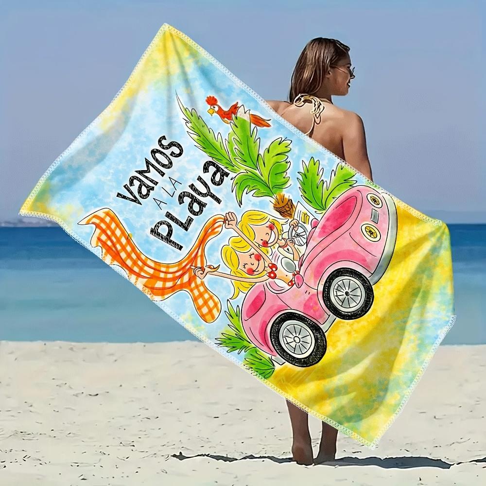 Blond Amsterdam Style Terry Cloth Beach Towel, Creative Print for Valentine St Patrick Gift