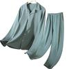 Fashion Brand Pajamas Suit Men Long-sleeved Pure Cotton Spring Autumn Gent Soft Cotton Summer Loungewear Set Male Nightcloth