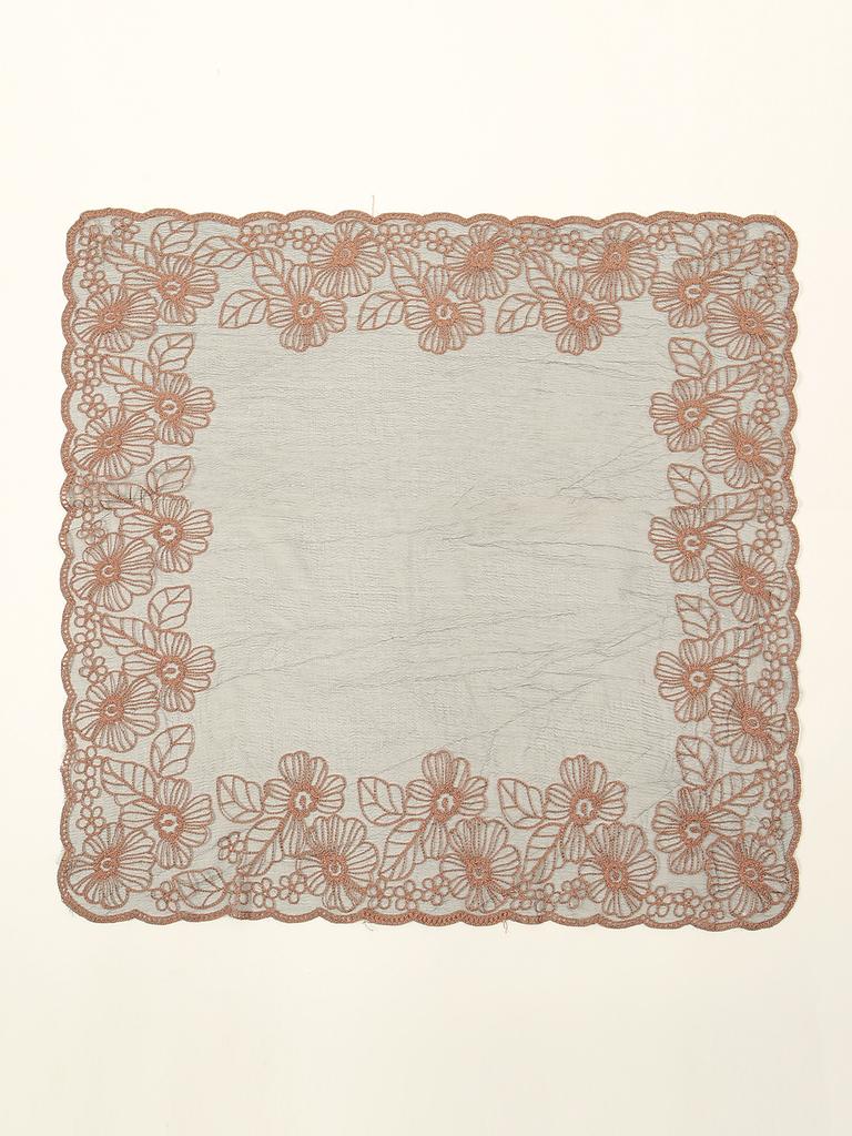 New Square Yarn Hijab Scarf Women Floral Embroidery Lace Headband Summer Breathable Bandana For Women Elegant Turban Hair Wrap