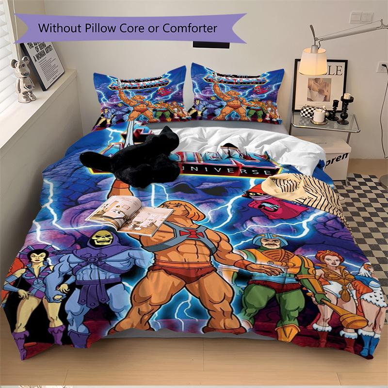 Set Biancheria da Letto Piumone He-Man Masters of the Universe Adventure Regalo per Camera da Letto, Include 1 Copripiumone e 2 Federe, Senza ImbottituraB573
