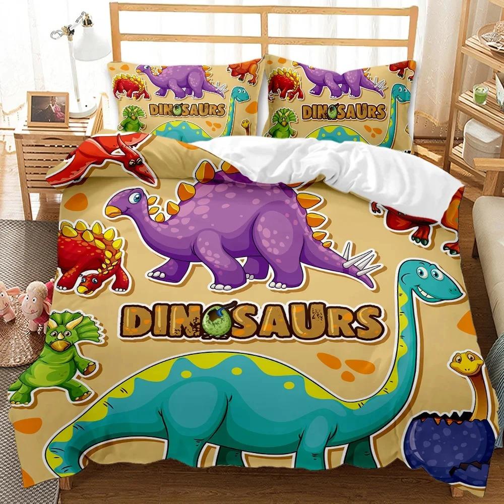 Dinosaur Sports Basketball Comfortable Duvet Quilt Cover Pillowcase Bedding Set Children Bedroom Decoration Home Textile