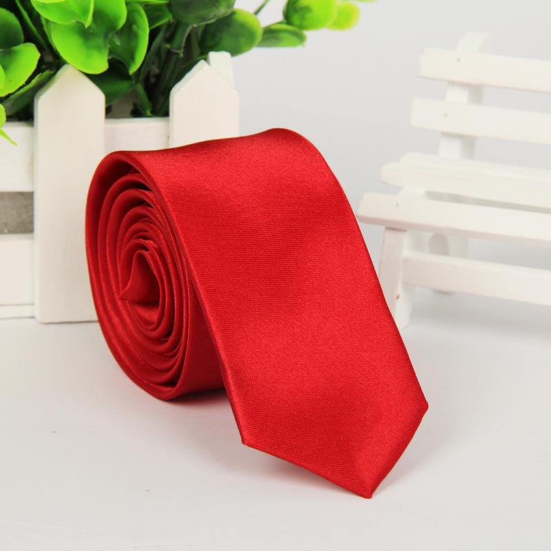 Casual Korean Style Narrow 5cm Solid Color Tie for Men