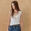 Simple Square Neck Sleeveless Knit Ze08qk022na
