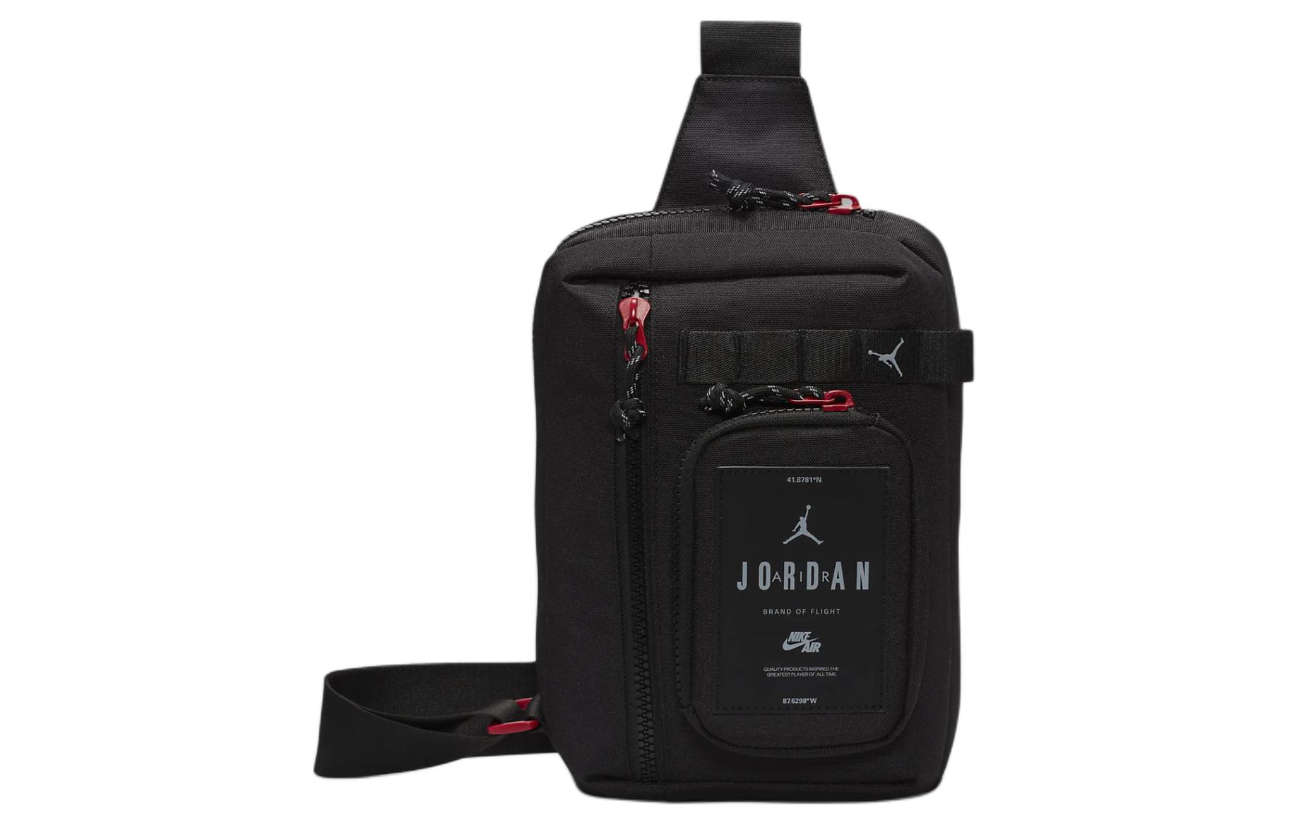 Jordan Polyester Sling Bag, Shoulder Bag, Crossbody Bag Regular Unisex Black MA0839-023