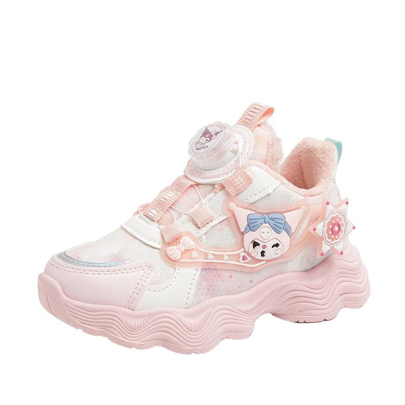 

Girls sneakers 2025 spring new non-slip and versatile children s fleece thickened warm dad shoes princess trend 37