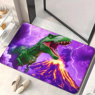 1pc Volcano Dinosaur Doormat Non-Slip Absorbent Microfiber Rug for Bathroom Bedroom Living Room Entryway 40x60cm