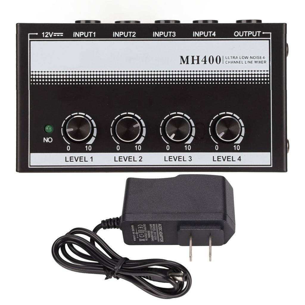 4-Kanal Line-Mixer Kompakter Stereo Rauscharm Tragbarer Line-Mixer für Clubs und Bars 100-240VUS