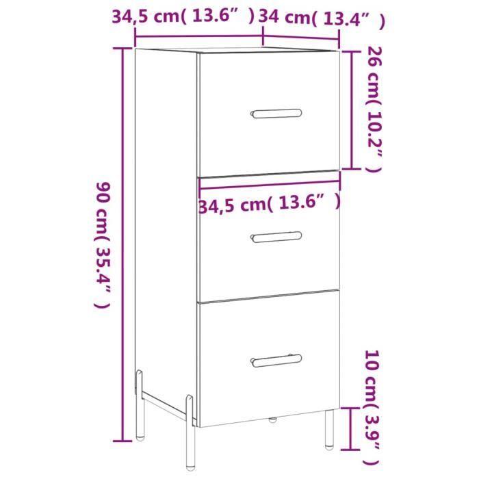 VidaXL Buffet White Glossy 34.5x34x90 Cm Engineered Wood 828614