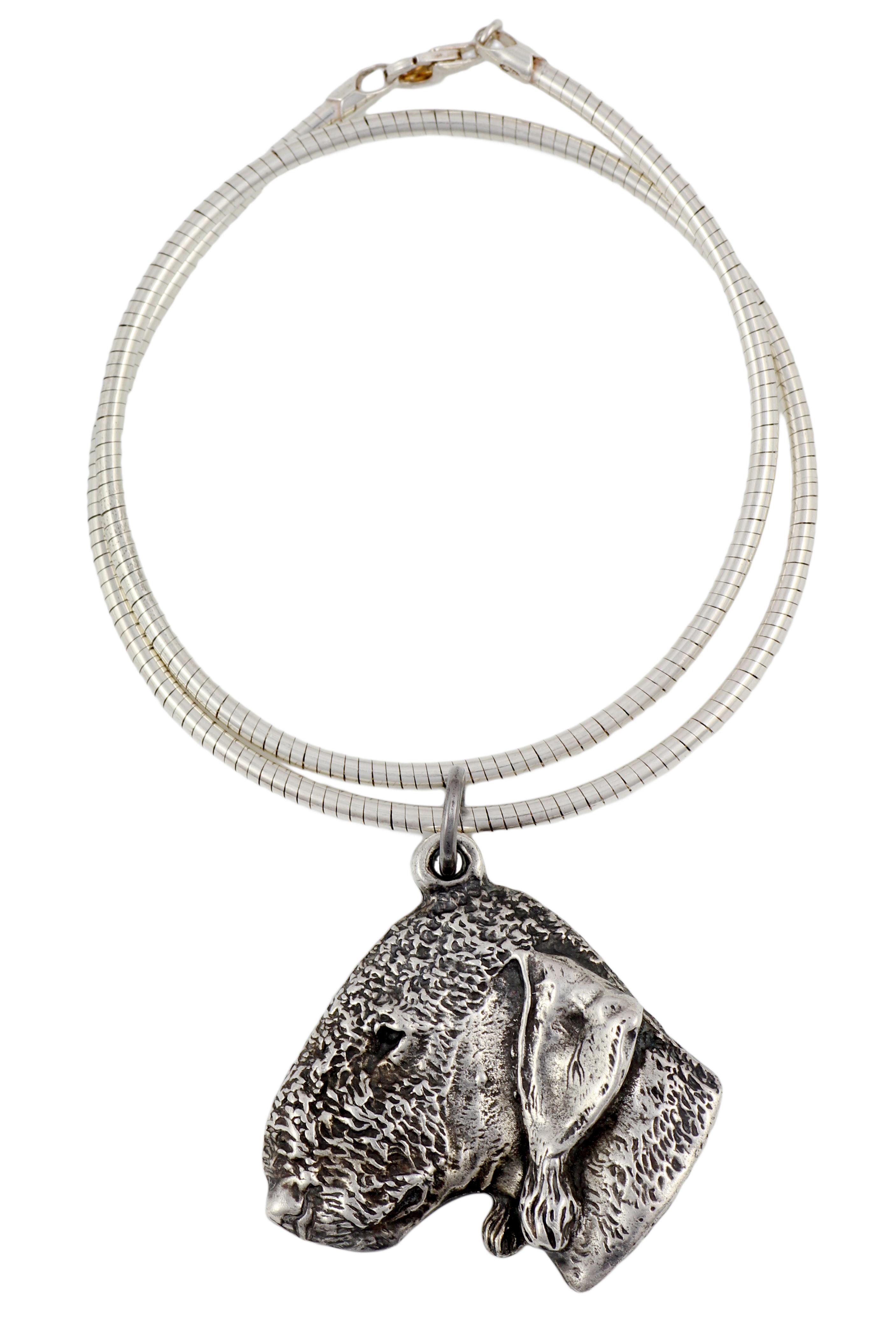 

Bedlington Terrier, Rothbury Terrier, Rodbery Terrier - Dog necklace, unique jewellery for the dog fan, unique adder pendant by Art-Dog brand срібний
