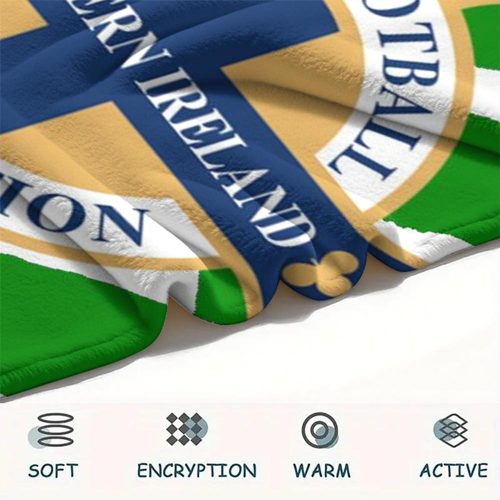 1 pièce Couverture en Flanelle Imprimée FC Irlande du Nord, Haute qualité Confortable pour Toutes les Saisons, Décoration d'Intérieur, Chaleur et Confort, Parfait pour les Cadeaux de Noël