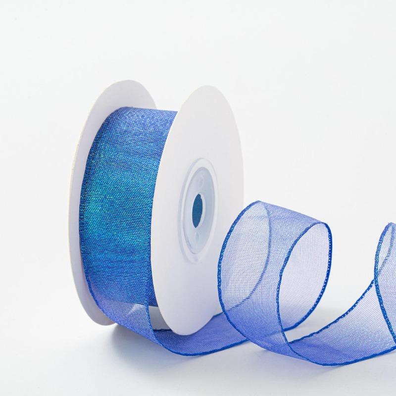 10 yards Rotolo di nastro di organza di colore pieno con bordo ondulato a coda di pesce per bouquet di fiori, regali, confezioni, decorazioni per feste di nozze