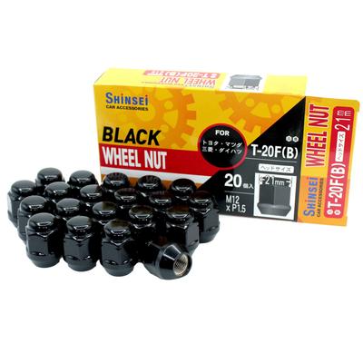 Shinsei Wheel Nut Bag Black M12 P1.5 0.8 Inches (21 Mm) 20 Pieces Toyota T-20FB