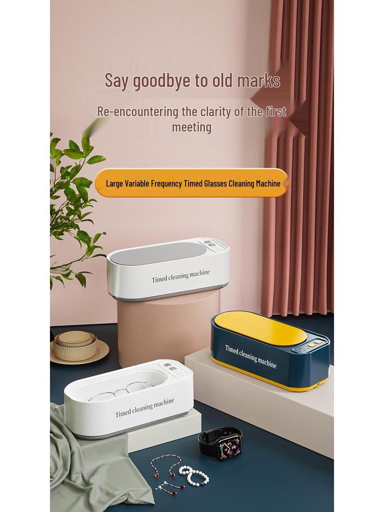 Multifunctional Ultrasonic Cleaner for Glasses, Contact Lenses, Jewelry, and Toothbrushes with Timer