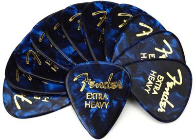 Fender Pick Premium Blue 351 Extra 12 Count Celluloid, Moto, Shape, Heavy,