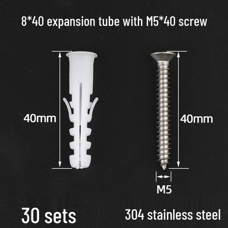 Plastic Expansion Tube Set with Screws and Rubber Plugs (5-12mm)