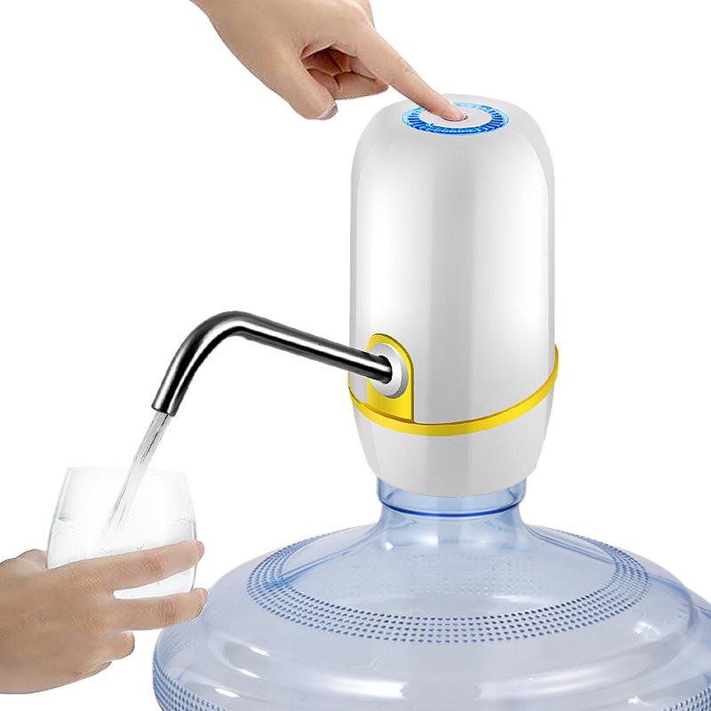 Portable Automatic Water Dispenser HS02, Equipped with a USB Charging Cable, Compatible with Various Water Bottles (White)