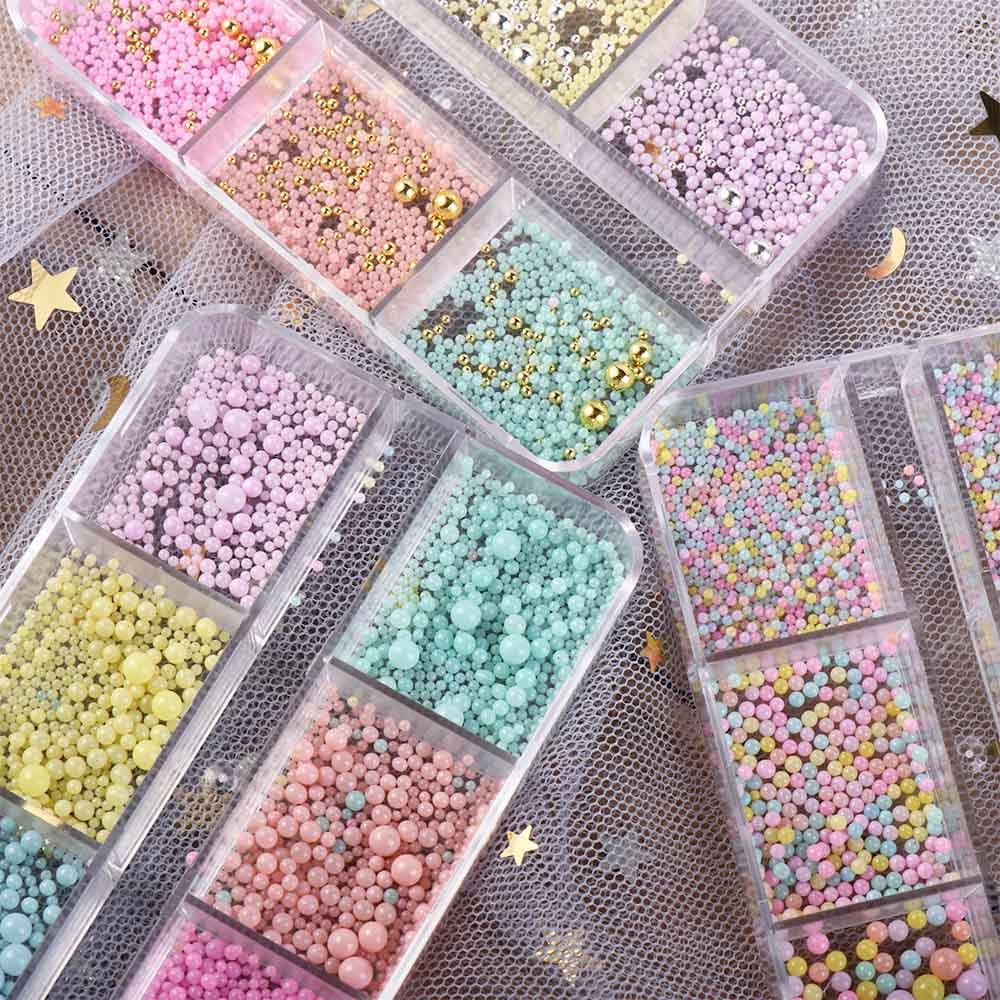 Crystal Beads 3D Nail Art Decoration Macaron Color Bubble Beads Nail Art Rhinestones Nail Charms