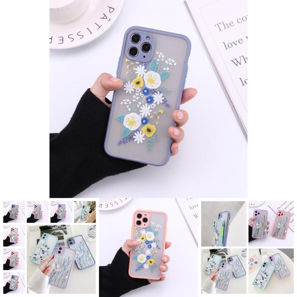 Lavender Floret Iphone13 Protective Case Soft Silicon Transparent Back Cover Shockproof Matte Anti-skid
