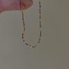 Ultra-Fine Colored Crystal Clavicle Necklace - Summer Luxury, High-End Forest Style with Small Beads for Women