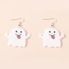 1 Pair Halloween Pumpkin Ghost Earrings Creative Piercing Halloween Pendant Hook Earrings Holiday Jewelry Accessories