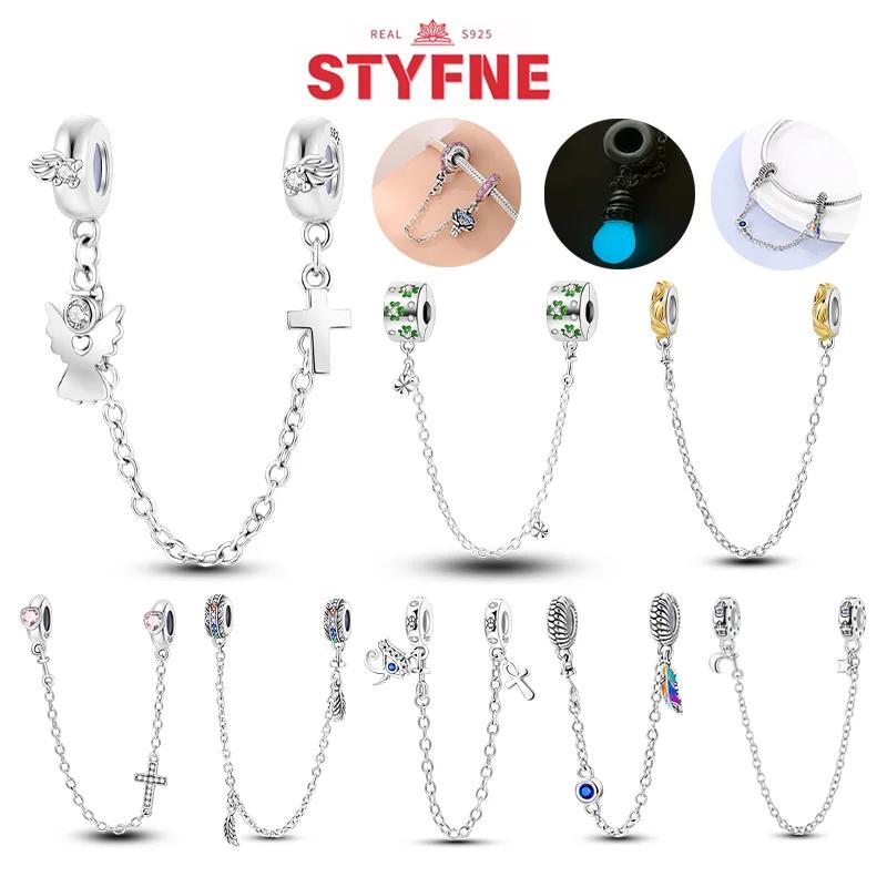 Women Original Bracelet Jewelry Diy Gift Charms Beads Copper Religion Series Guardian Angel Cross Safety Chain Charms Beads