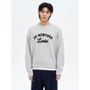 Wool Blend Chain Stitch Lettering Knit Pullover Gray