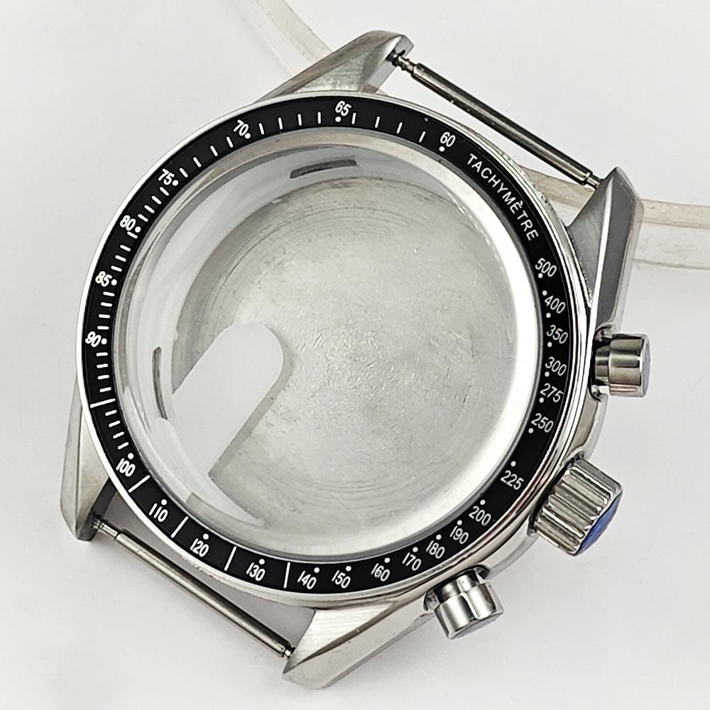 40MM Stainless Steel Watch Case for VK63/VK64 Movements, Multifunctional Speedmaster Style