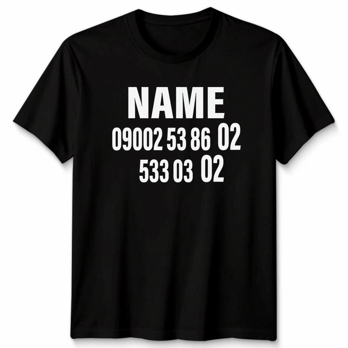 Custom Text Personalised TTshirt Your Text Name Numbers Unisex Custom Tee 4XL
