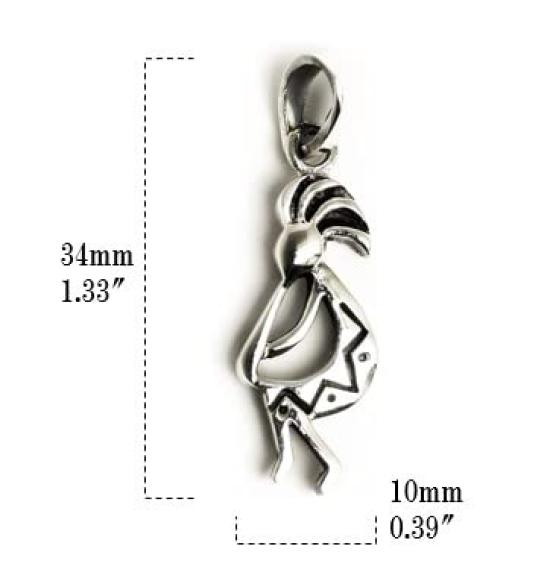 Native American Indian Kokopelli Silver 925 Pendant Women's Men's