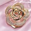 Brooch Pin Flower Twist Shape Sparkling Rhinestones Imitation Pearls Decor Scarf Buckle Sweaters Collars Hats Bags Coats Scarves Accessory