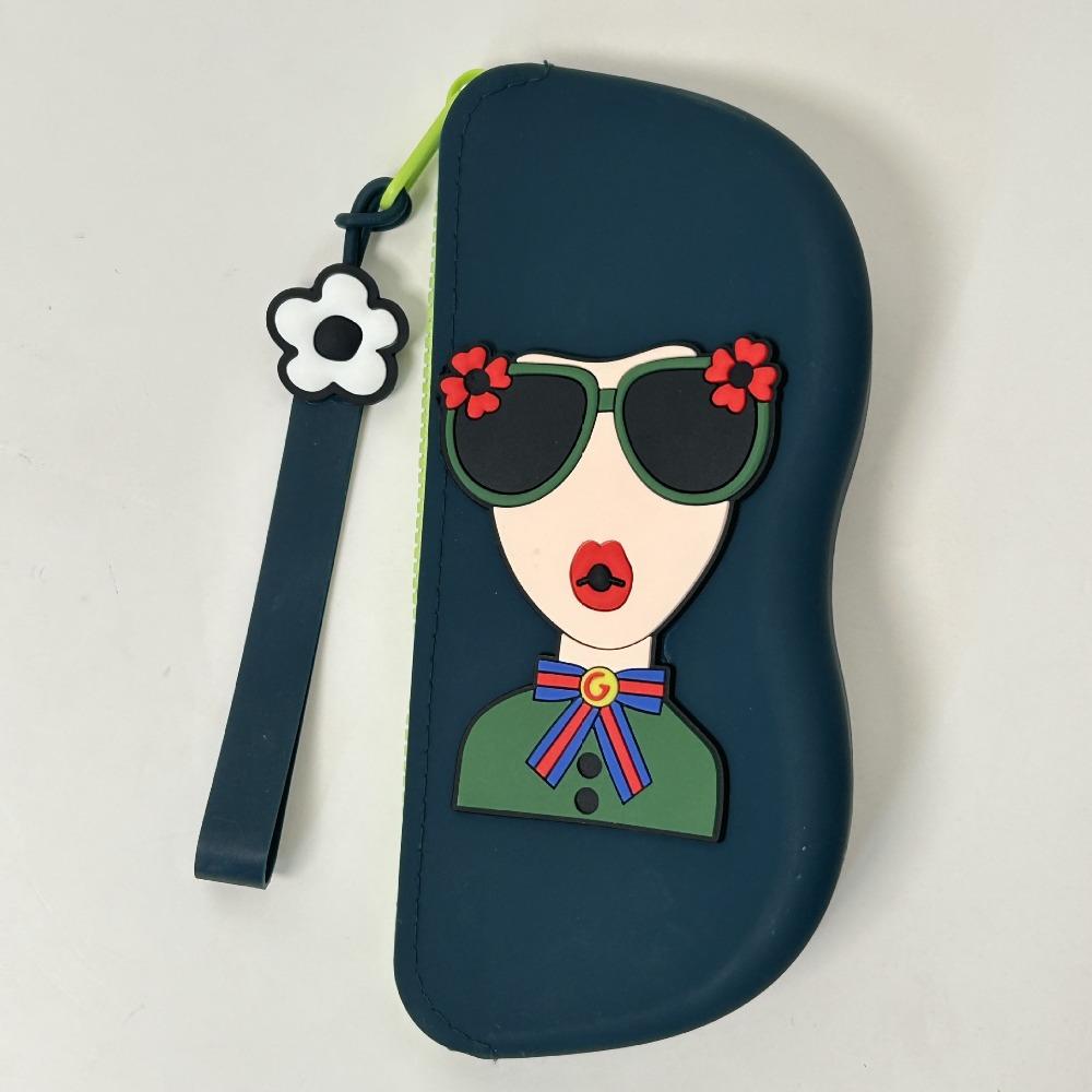 Portable Multifunctional Glasses Bag Dustproof Waterproof Coin Purse Silicone Eyeglasses Box зелёный