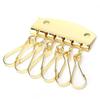 6 Hooks Clasp Clip Leather Keychain Gold/Bronze Color Key Row Wallet  For DIY Crafting